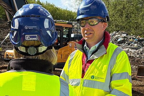 Calum Miller MP at the waste site
