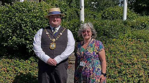 Mayor and Cllr at flag raising