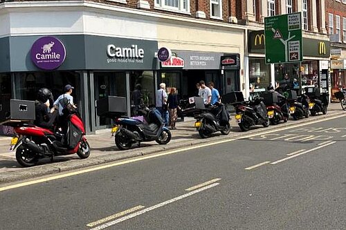 Pavement parking occurring on Epsom High Street