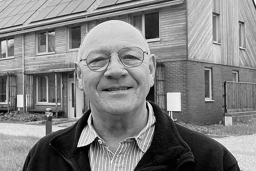 Black and White image of former Dorset Councillor For Bridport Ward and Bridport Town Councillor for West Bay ward, Dave Bolwell 