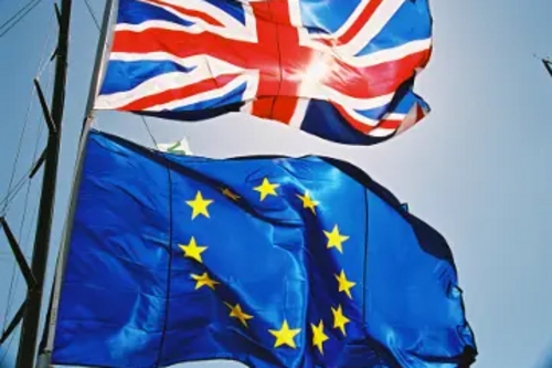 uk and EU flags