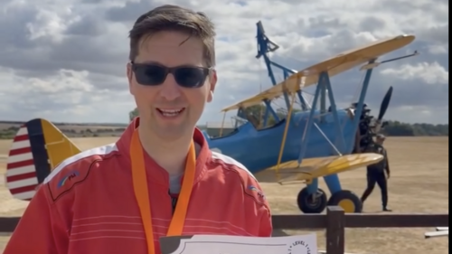Richard following his wing walk