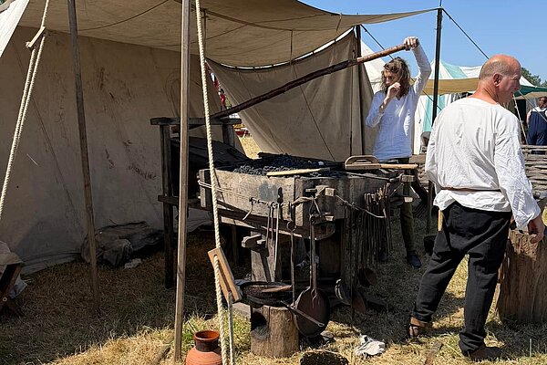 Stall with large fire
